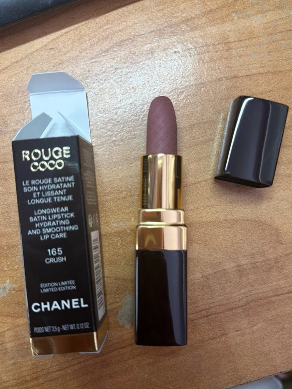Chanel ROUGE COCO Lipstick 165 Crush Longwear Satin Lipstick Hydrating Smoothing